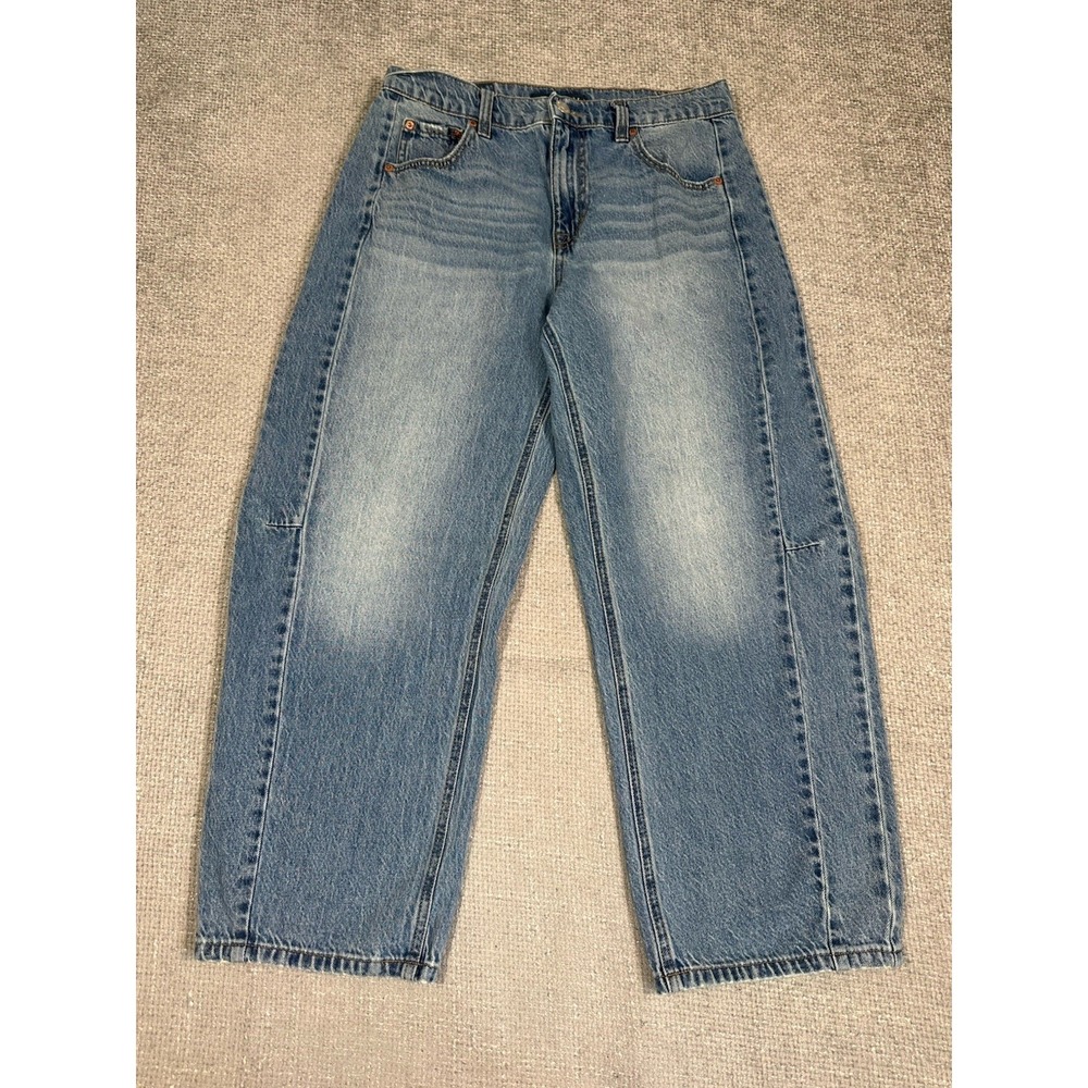 Aeropostale Jeans Womens 6 32x26 Blue Denim Barrel Leg High Rise
